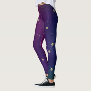 Dunkle Galaxie Constellation Imitate Gold Leggings