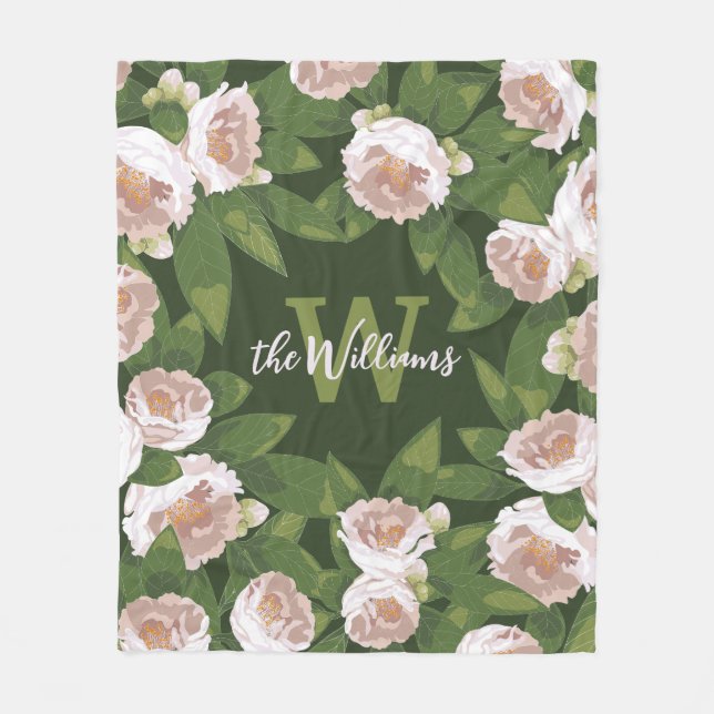 Dunkle Gartenharmonie: Kamelien und Grünanlagen Fleecedecke (Vorderseite)