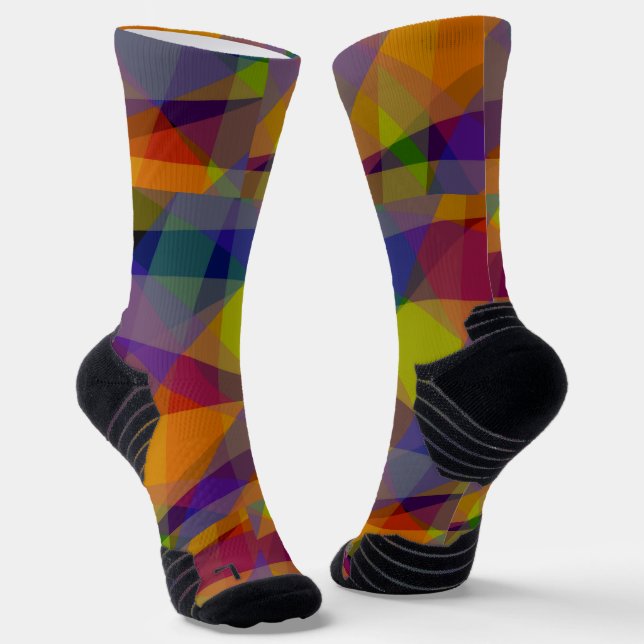 Dunkle Geometrie - athletische Socken (Gewinkelt)