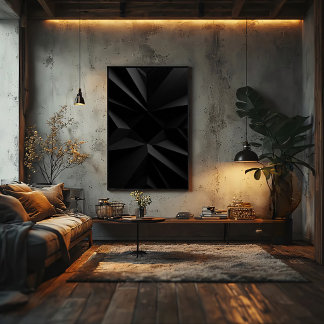 Dunkle Geometrie Minimalistischer Abstrakt Leinwanddruck