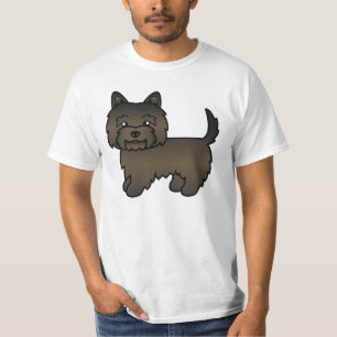 Dunkle gestromte Cairn Terrier-Hund-Illustration T-Shirt