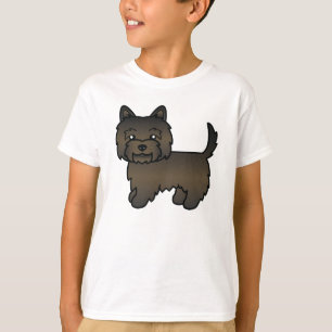 Dunkle gestromte Cairn Terrier-Hund-Illustration T-Shirt
