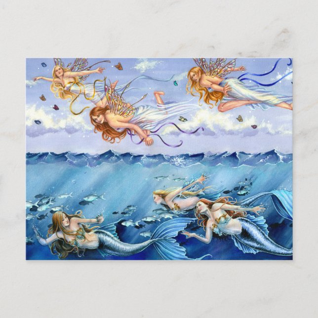 Dunkle Gewässer Bright Skies Postkarte (Vorderseite)