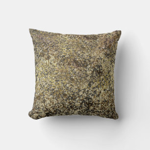 Dunkle Gold Glitzer Crackle Modern Chic Glam Spark Kissen