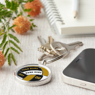 Dunkle Gold- und Black Custom Volleyball Schlüsse Schlüsselanhänger
