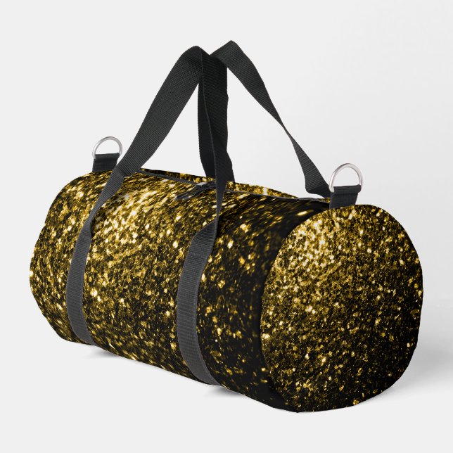 Dunkle goldene Imitate Glitzer Glitzern Duffle Bag (Linke Seite)