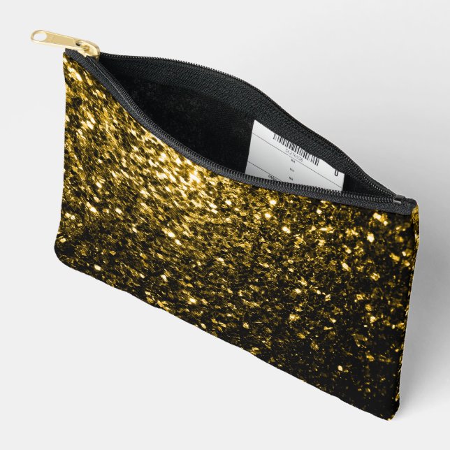 Dunkle goldene Imitate Glitzer Glitzern Zubehörtasche (Offen)