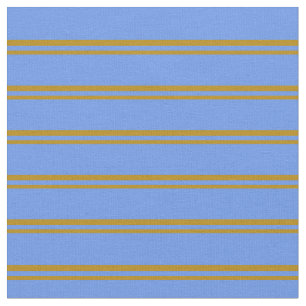 Dunkle Goldenrod und Cornflower Blaue Streifen Stoff