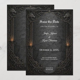 Dunkle GOT-Gotische Save-the-Date-Einladung Einladung