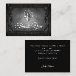 Dunkle Gothic Alternative Halloween-Hochzeit Mitteilungskarte