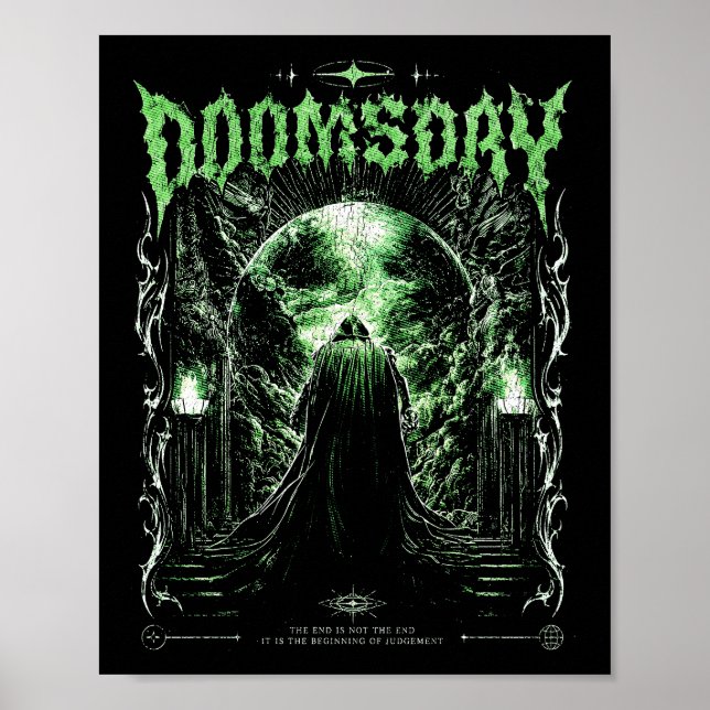 Dunkle Gothic-Apokalypse-Sense-Reaper-Grünes Jüngs Poster (Vorne)