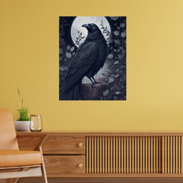 Dunkle Gothic Crow in Spooky Halloween Night Poster (Wohnzimmer 2)