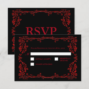 Dunkle Gothic-Halloween-Alternative-Hochzeits-RSVP RSVP Karte
