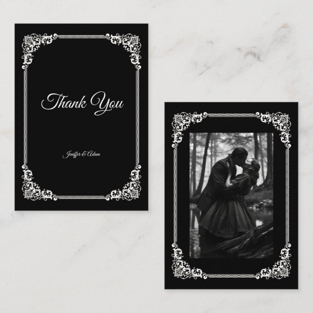 Dunkle Gothic Halloween-Hochzeit Mitteilungskarte (Vorne/Hinten)