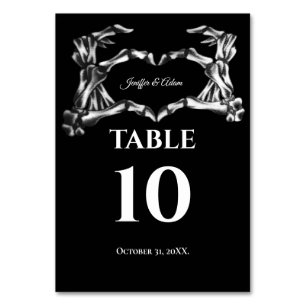 Dunkle Gothic-Halloween-Hochzeit-Tischnummer Tischnummer
