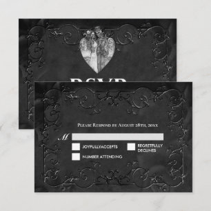 Dunkle Gothic-Halloween-Hochzeits-RSVP-Karte RSVP Karte
