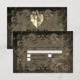 Dunkle Gothic-Halloween-Hochzeits-RSVP-Karte RSVP Karte