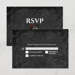 Dunkle Gothic-Halloween-Hochzeits-RSVP-Karte RSVP Karte