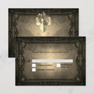Dunkle Gothic-Halloween-Hochzeits-RSVP-Karte RSVP Karte