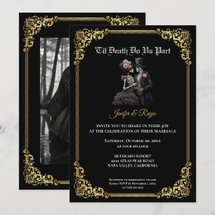 Dunkle Gothic-Halloween-Hochzeitseinladung Einladung