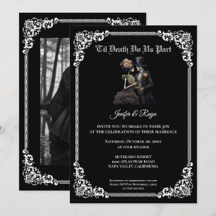 Dunkle gothic Halloween-Hochzeitseinladung Einladung