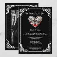 Dunkle gothic Halloween-Hochzeitseinladung
