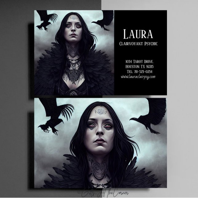 Dunkle Gothic Hexenkleie Clairvoyant Psychisch Visitenkarte (Von Creator hochgeladen)