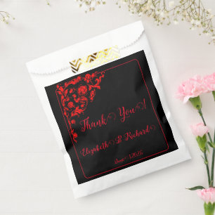 Dunkle Gothic-Hochzeit "Danke" Geschenktütchen