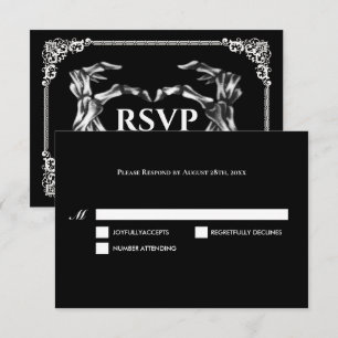 Dunkle Gothic-Hochzeits-RSVP-Karte zu Halloween RSVP Karte