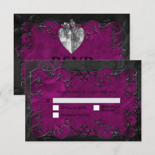Dunkle Gothic-Hochzeits-RSVP-Karte zu Halloween RSVP Karte