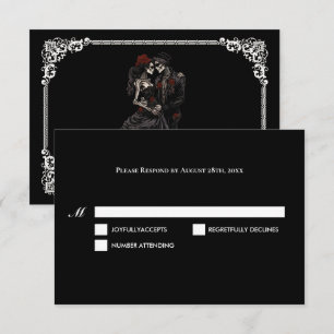 Dunkle Gothic-Hochzeits-RSVP-Karte zu Halloween RSVP Karte