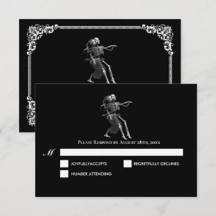 Dunkle Gothic-Hochzeits-RSVP-Karte zu Halloween RSVP Karte