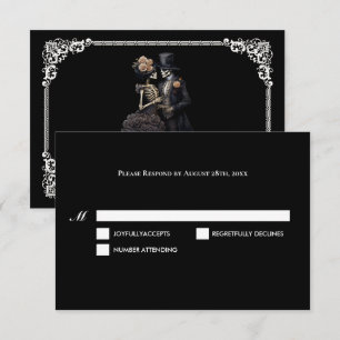 Dunkle Gothic-Hochzeits-RSVP-Karte zu Halloween RSVP Karte