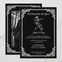 Dunkle Gothic-Hochzeitseinladung zu Halloween
