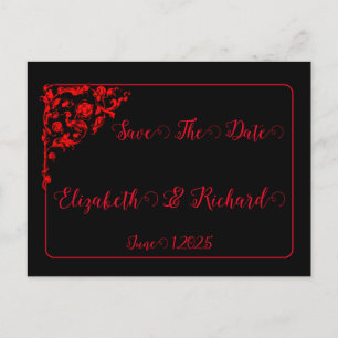 Dunkle gothische Hochzeit - Merkt Euch den Termin Postkarte