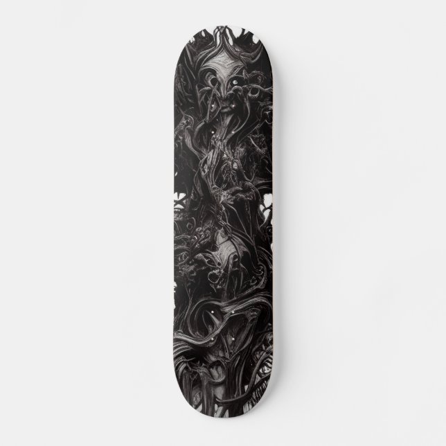 Dunkle gotische Kunst Dunkle Vile Biomatter Sketch Skateboard (Vorderseite)
