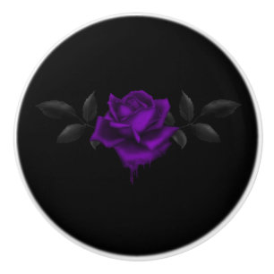 Dunkle gotische lila Rose Keramikknauf