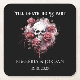 Dunkle gotische Schädel bis zum Tod nehmen wir tei Rechteckiger Pappuntersetzer