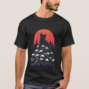 Dunkle gotische Skelett-Bergkatze T-Shirt