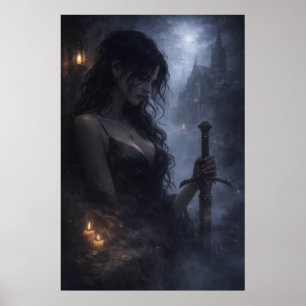 Dunkle Göttin des Nebels – Verführerische Fantasy- Poster