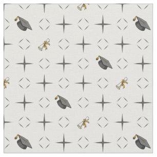 Dunkle Gray Graduation Caps und Diplommuster Stoff