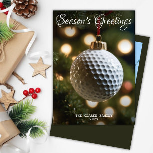 Dunkle Green Golf Season's Grüße Weihnachts-Foto Feiertagskarte