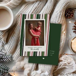 Dunkle Green Strip Foto Weihnachts- und Weihnachts Feiertagskarte
