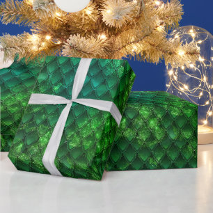 Dunkle grüne Drachenschuppen Geschenkpapier