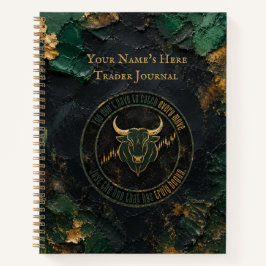 Dunkle grüne Farbe Grunge Bull Design Notizbuch