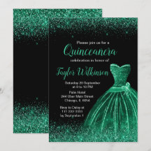 Dunkle grüne Kleidung Imitate Glitzer Quinceanera