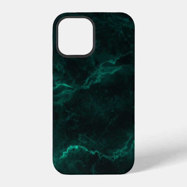 Dunkle grüne Marmortextur iPhone Hülle (Rückseite)