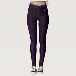 Dunkle Grunge Crosshatch Textur - Lila Leggings