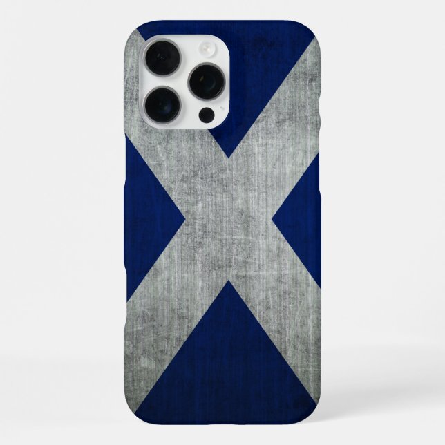 Dunkle Grunge-Schottlandflagge iPhone Hülle (Rückseite)