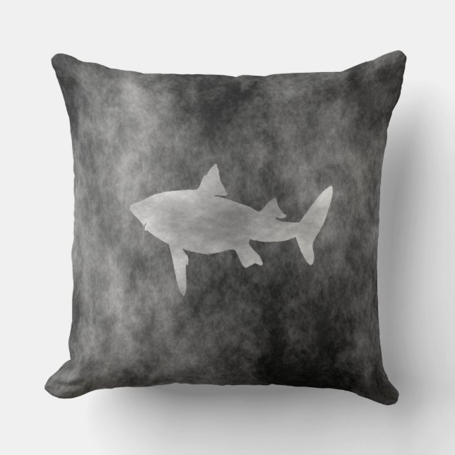 Dunkle Haifisch-Kunst Kissen (Vorderseite)